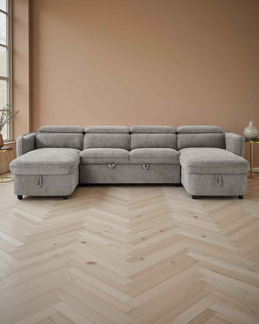 Vienna Sofabed Grey U Shape Corner