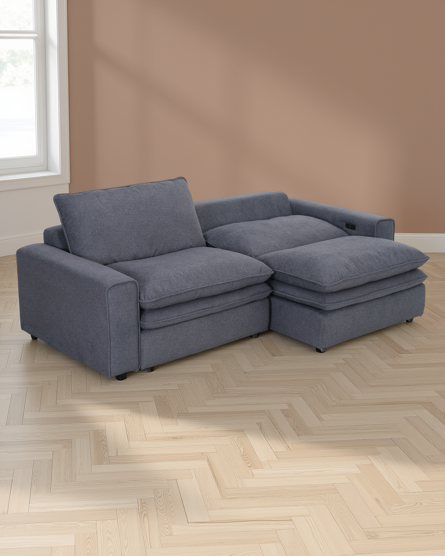 Lisbon Cloud Grey Electric Sofa