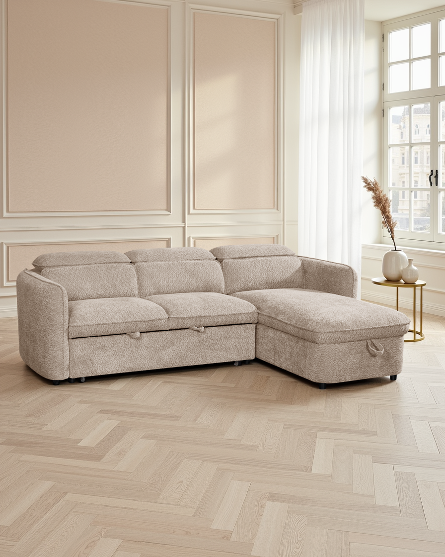 Vienna Sofabed Beige Universal Corner