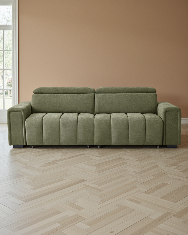 Manchester Electric Sofabed Green 3 Seater
