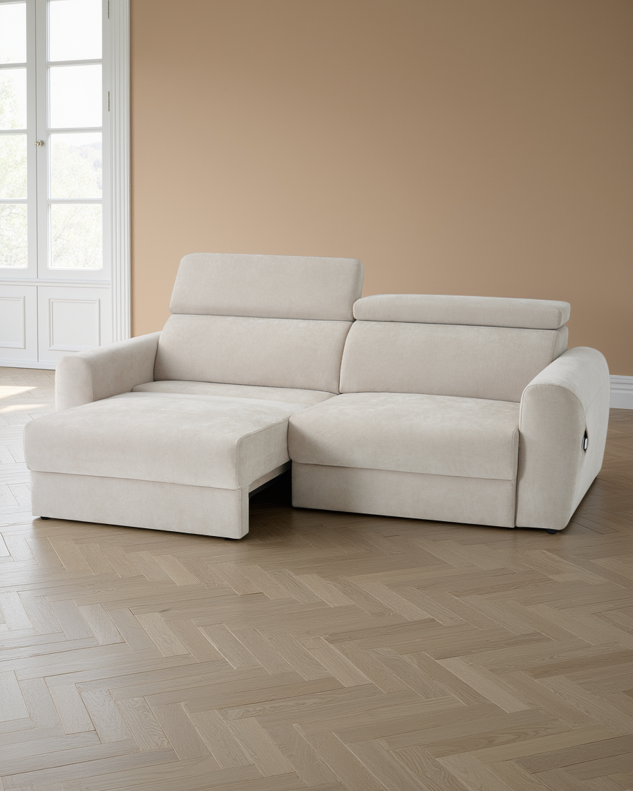 Rotterdam Electric Sofabed Beige 3 Seater