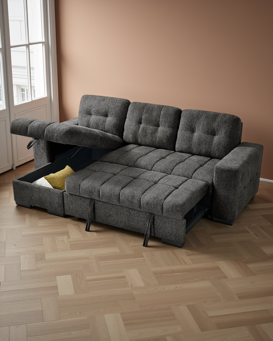 Oslo Universal Corner Sofabed Grey
