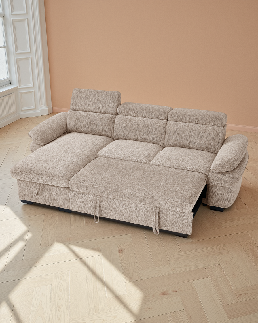 Valencia Sofabed Beige Universal Corner