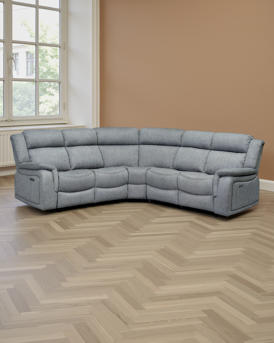 Belfast Recliner Sofa Grey Large Corner