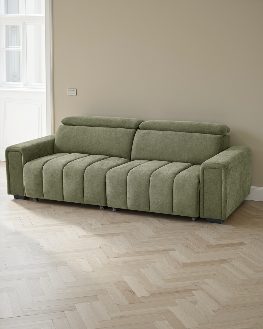 Manchester Electric Sofabed Green 3 Seater