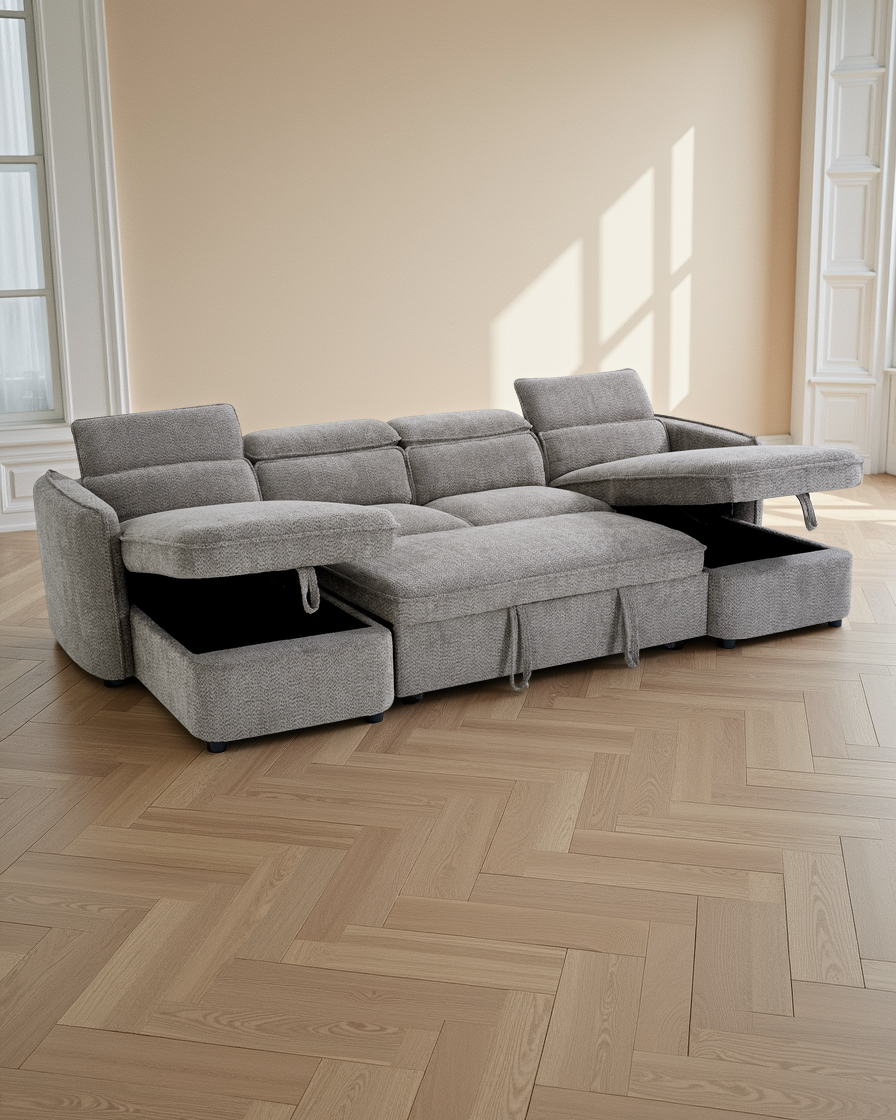 Vienna Sofabed Grey U Shape Corner