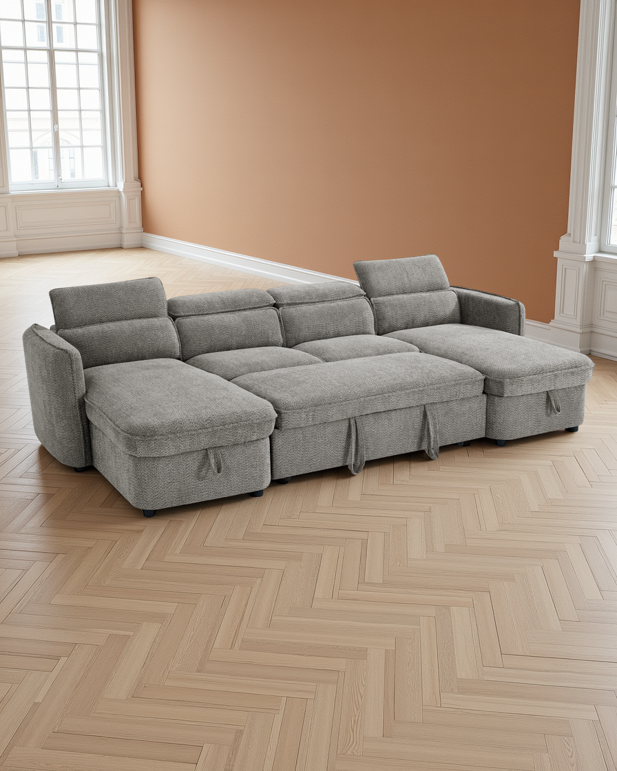 Vienna Sofabed Grey U Shape Corner