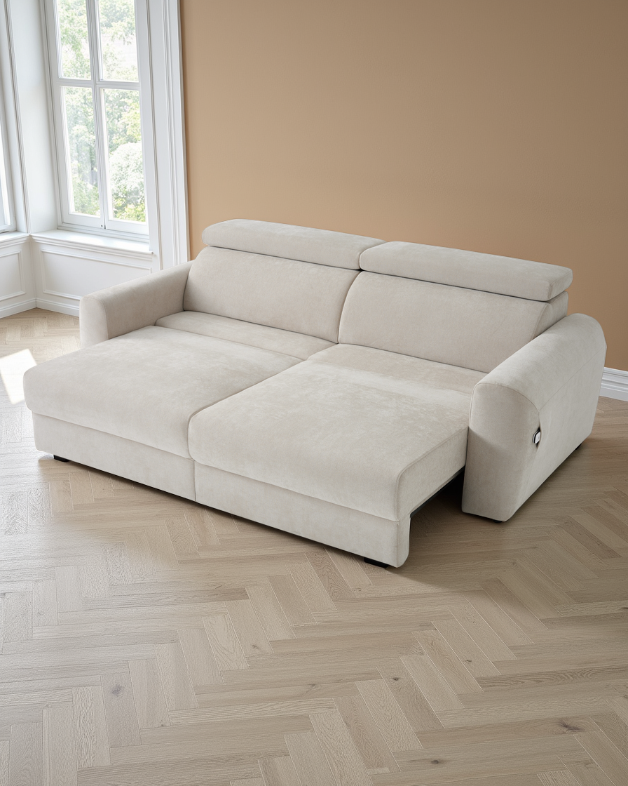 Rotterdam Electric Sofabed Beige 3 Seater