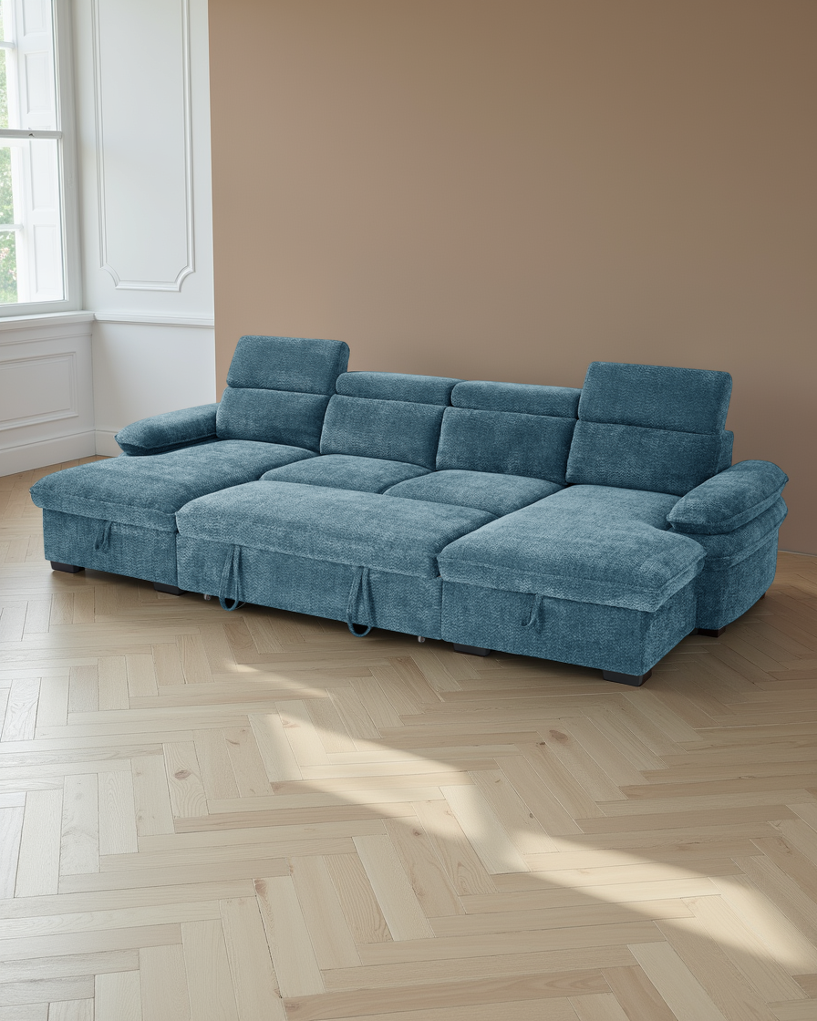 Valencia Sofabed Blue U Shape Corner