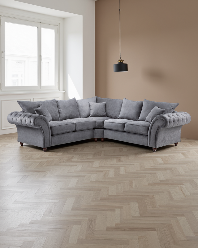 Stuttgart Fullback Sofa Grey Large Corner