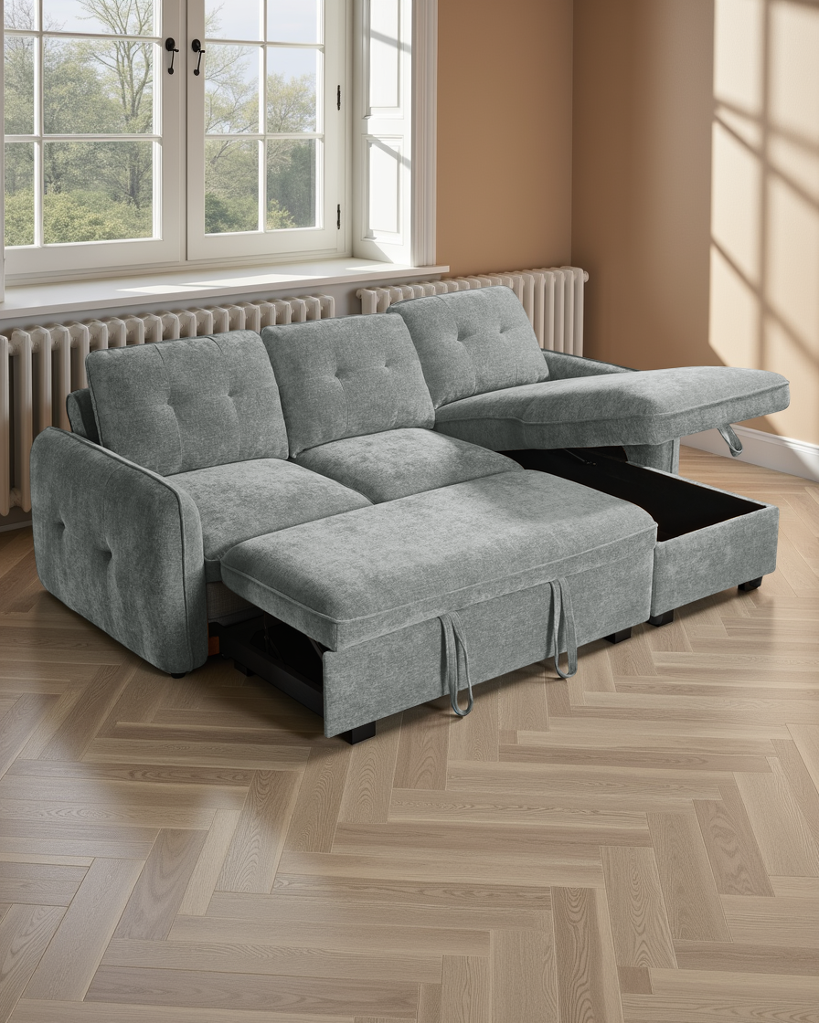 Liverpool Sofabed Grey Universal Corner