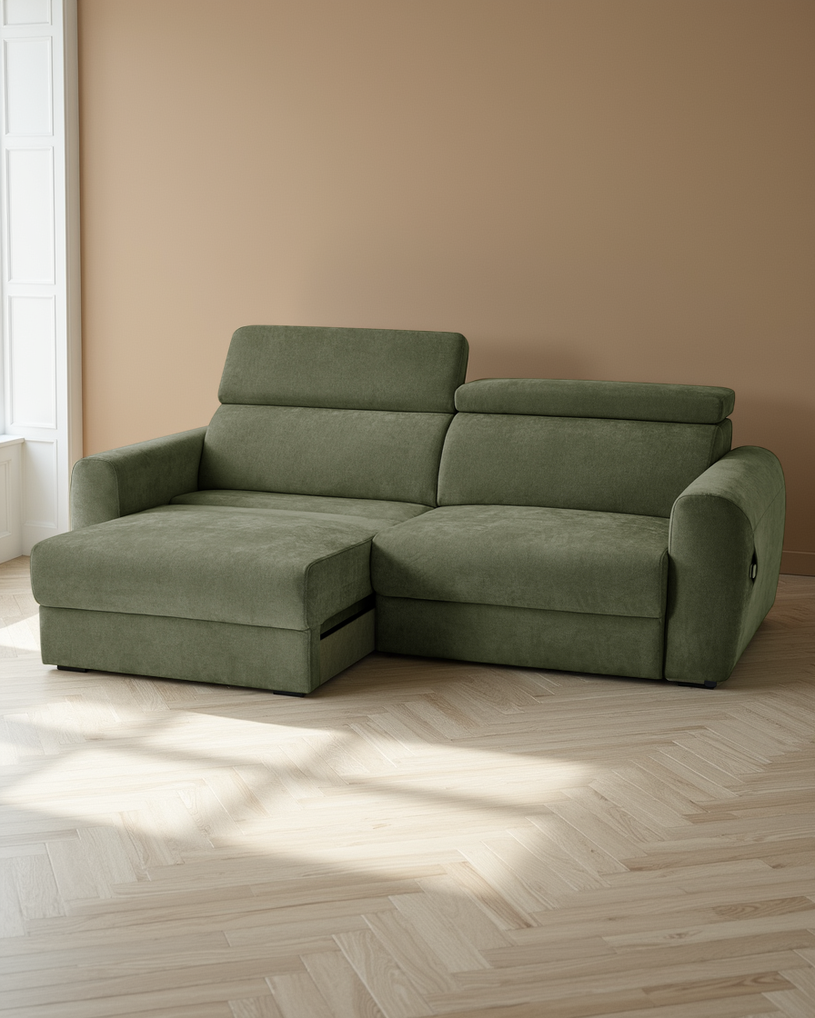 Rotterdam Electric Sofabed Green 3 Seater