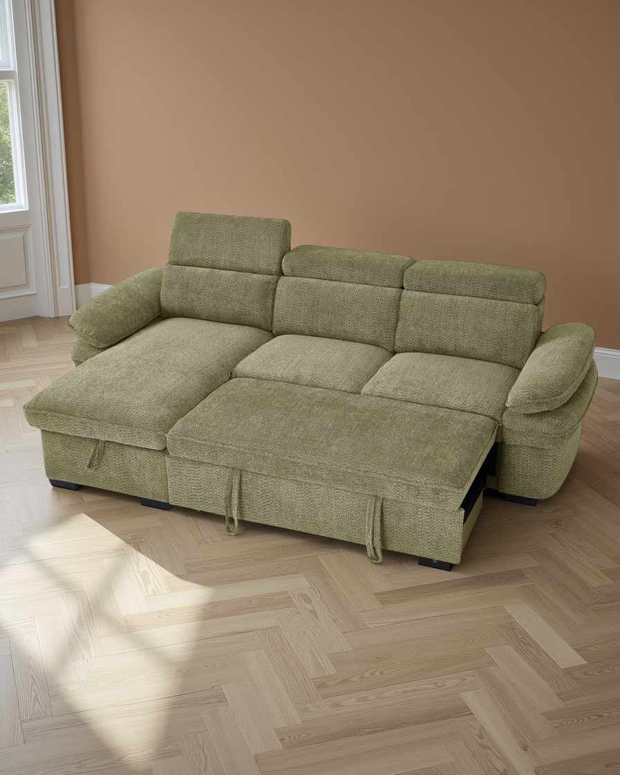 Valencia Sofabed Green Universal Corner