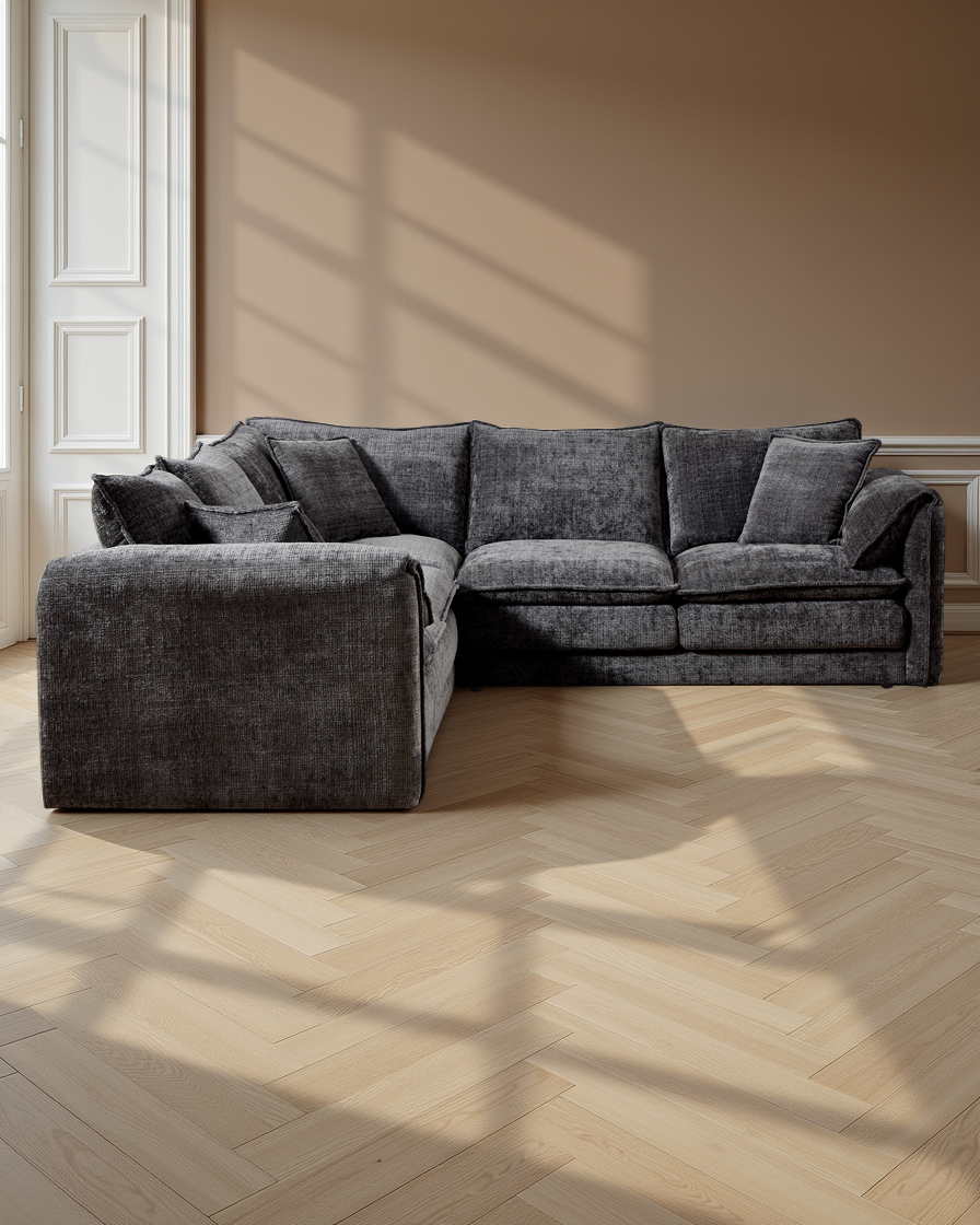 Riga Sofa Black Large Corner