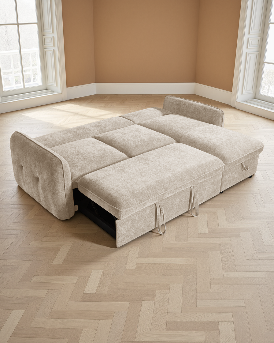 Liverpool Sofabed Beige Universal Corner