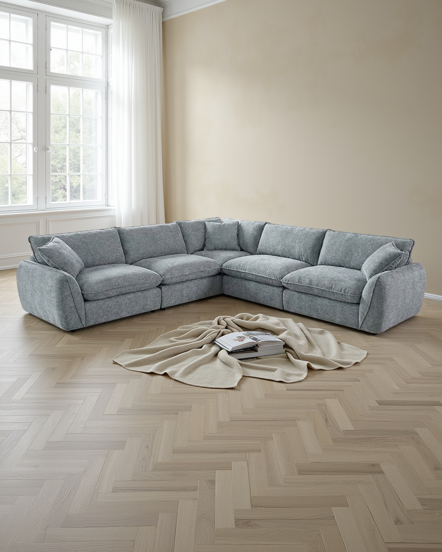 Milan Sofa Grey Large Corner