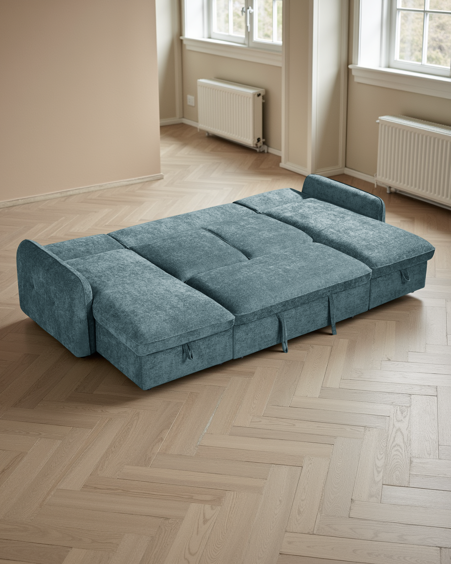 Liverpool Sofabed Blue U Shape Corner
