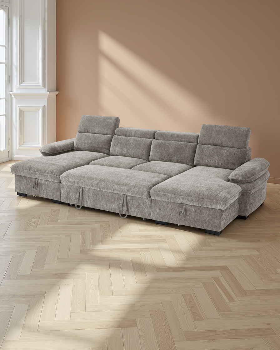 Valencia Sofabed Grey U Shape Corner
