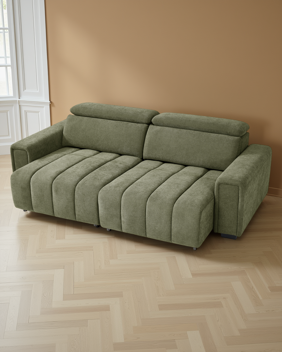 Manchester Electric Sofabed Green 3 Seater