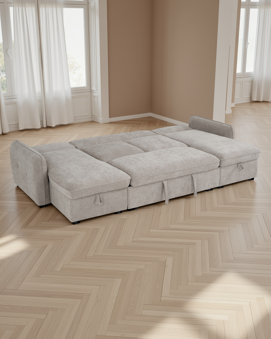 Liverpool Sofabed Beige U Shape Corner