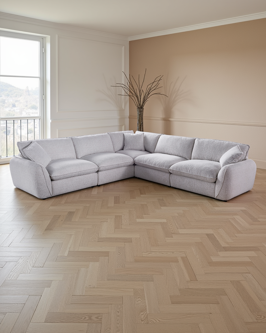 Milan Sofa Beige Large Corner