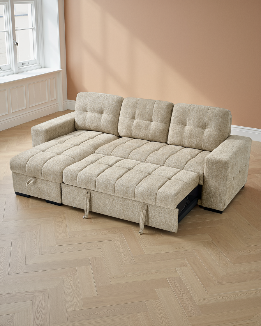 Oslo Universal Corner Sofabed Beige