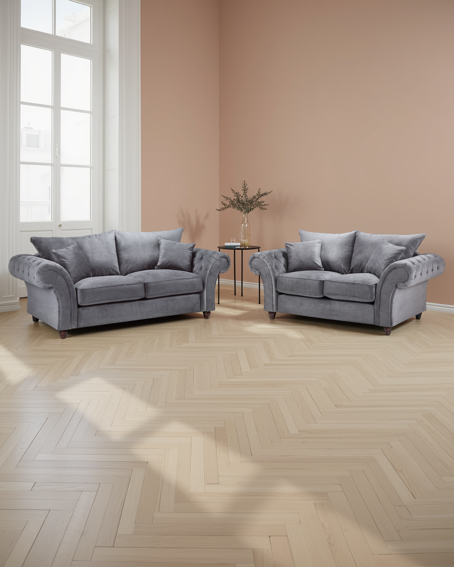 Stuttgart Fullback Sofa Grey 3+2 Seater