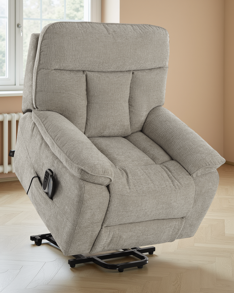 Amsterdam Rise and Recline Massage Chair Grey