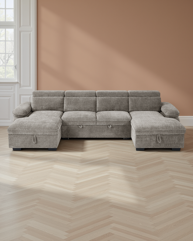 Valencia Sofabed Grey U Shape Corner