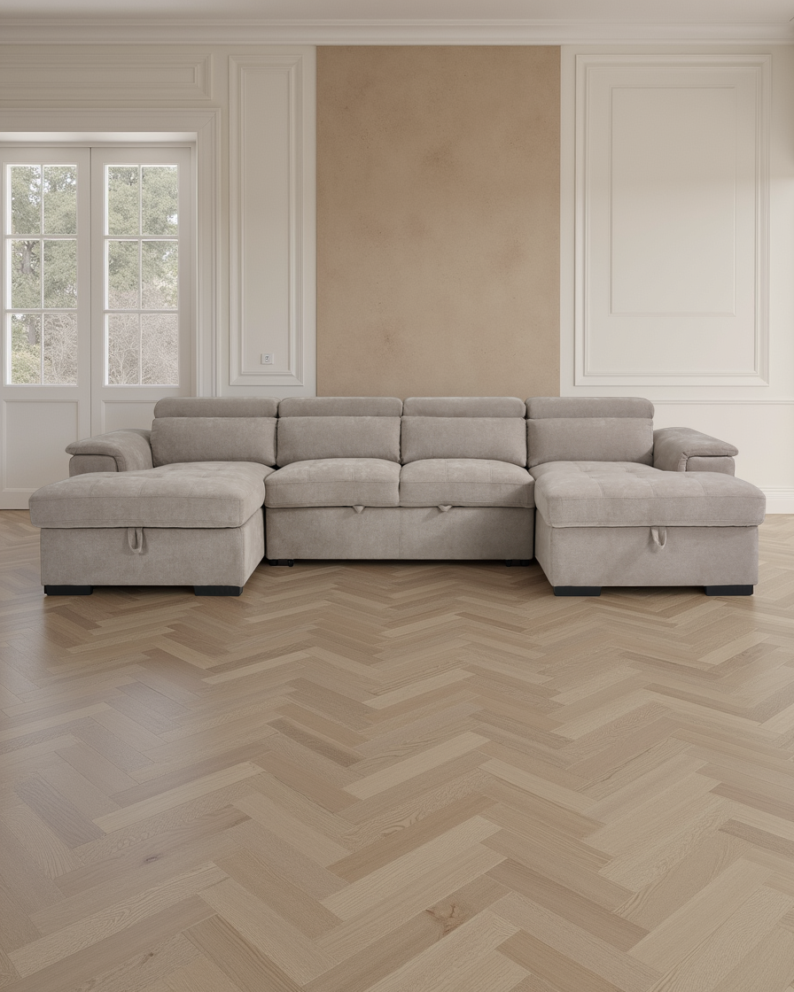 London Sofabed Beige U Shape Corner