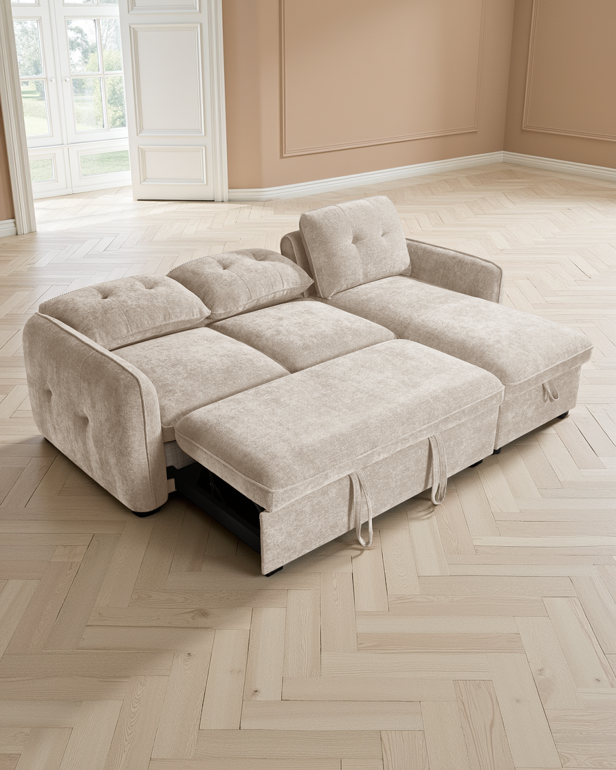 Liverpool Sofabed Beige Universal Corner
