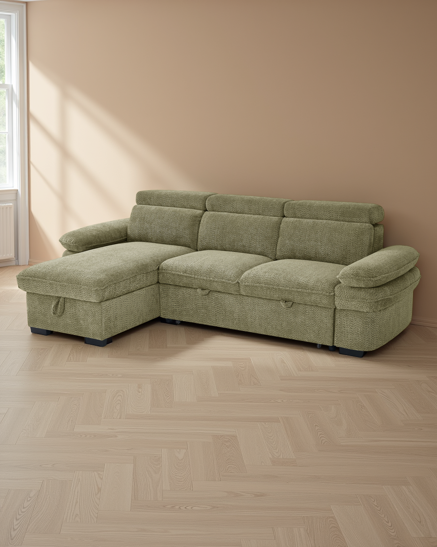 Valencia Sofabed Green Universal Corner