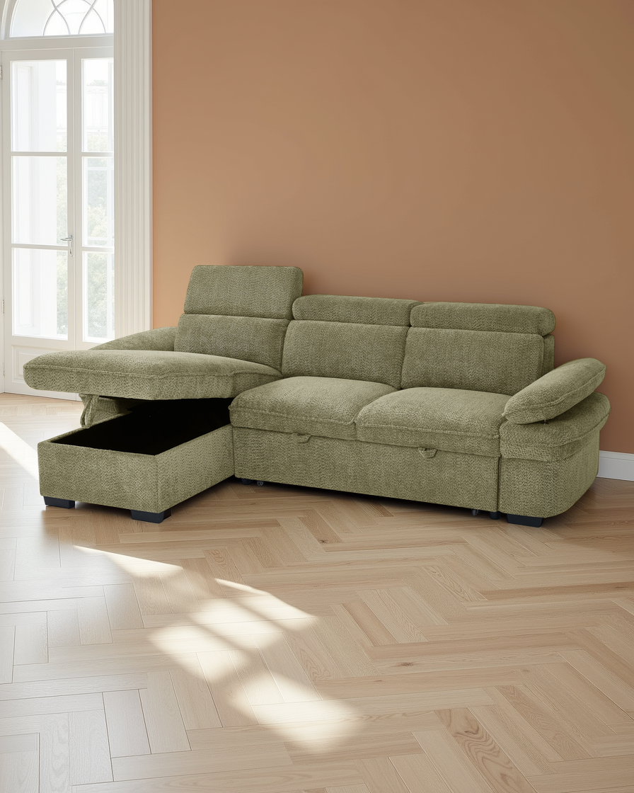 Valencia Sofabed Green Universal Corner