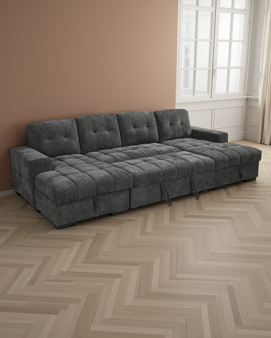 Oslo Sofabed Grey U Shape Corner