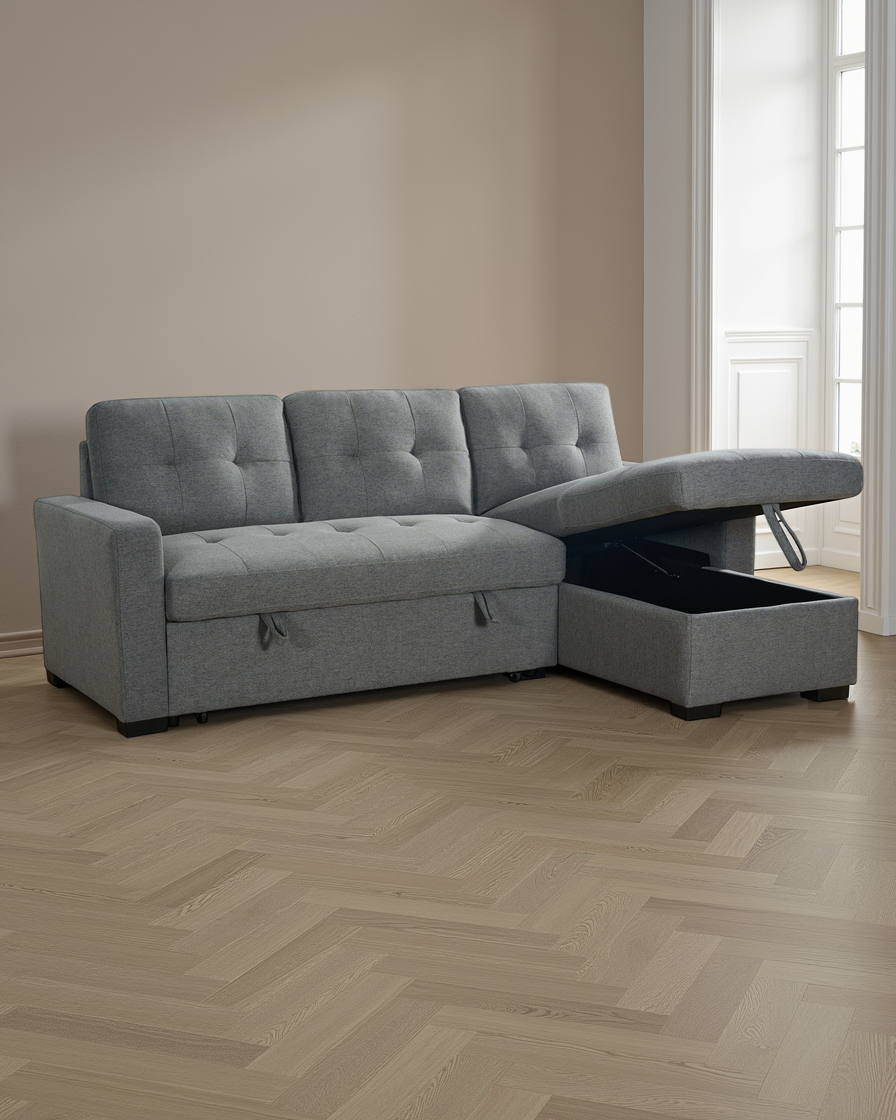 Enzo Sofabed Grey Universal Corner