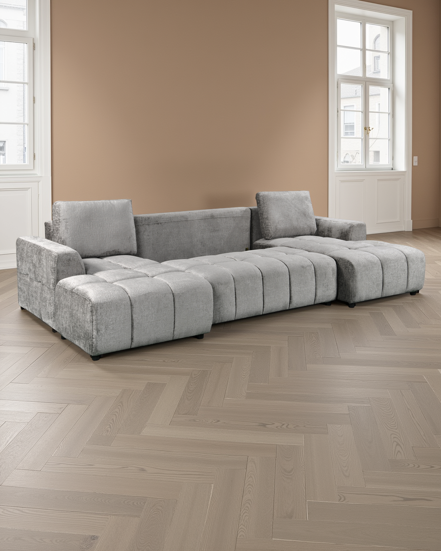 Helsinki Luxury Grey U Shape Corner Sofabed