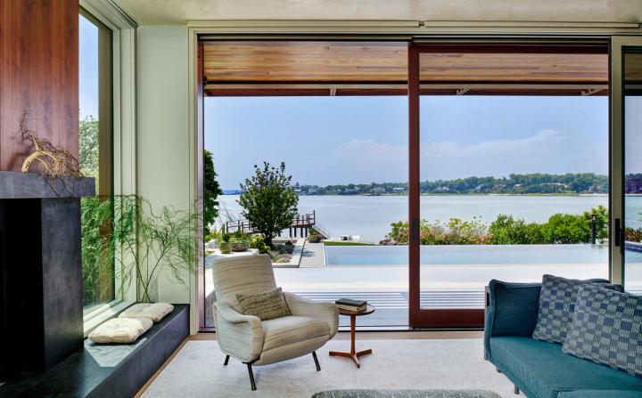 New Construction Waterfront Living Room