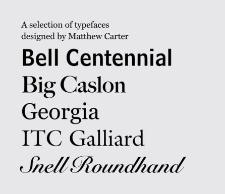 Matthew Carter Typefaces