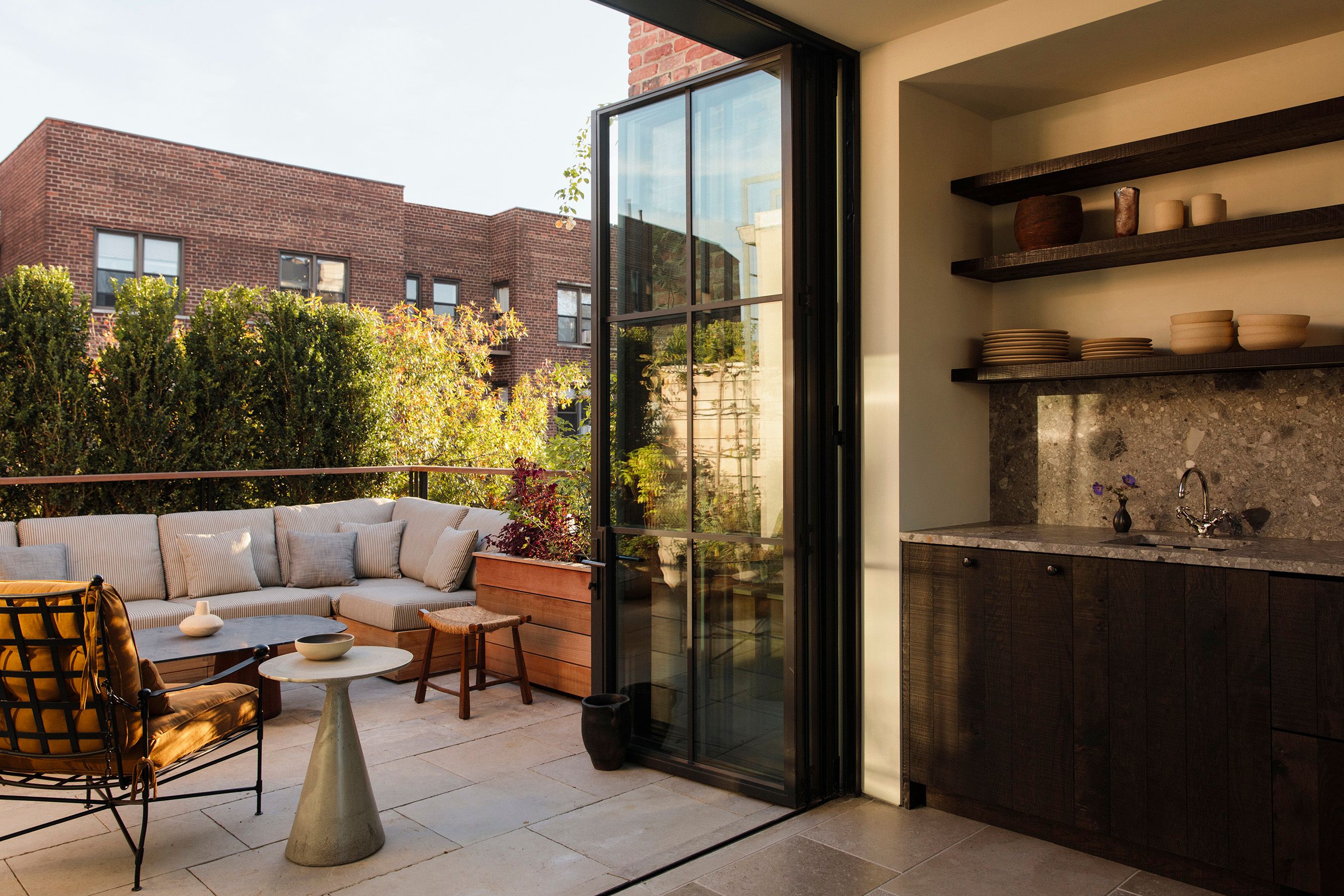Greenwich Village Greek Revival rowhouse penthouse