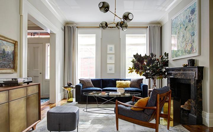 Brooklyn Heights Greek Revival Living Room