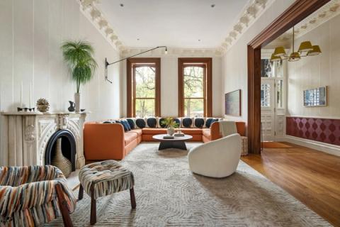 Fort Greene Italianate Living Room.