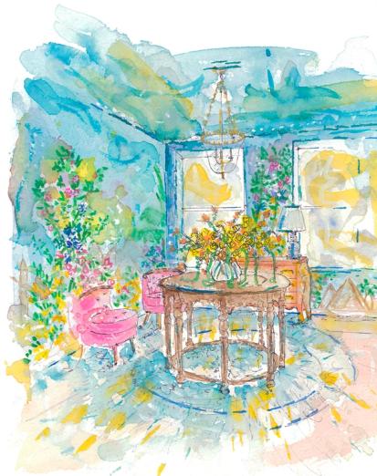 Brooklyn Heights Pre-War Watercolor