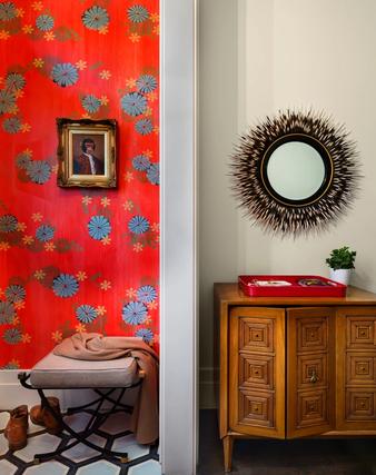 Boerum Hill Greek Revival, No. 1 Red Wallpaper