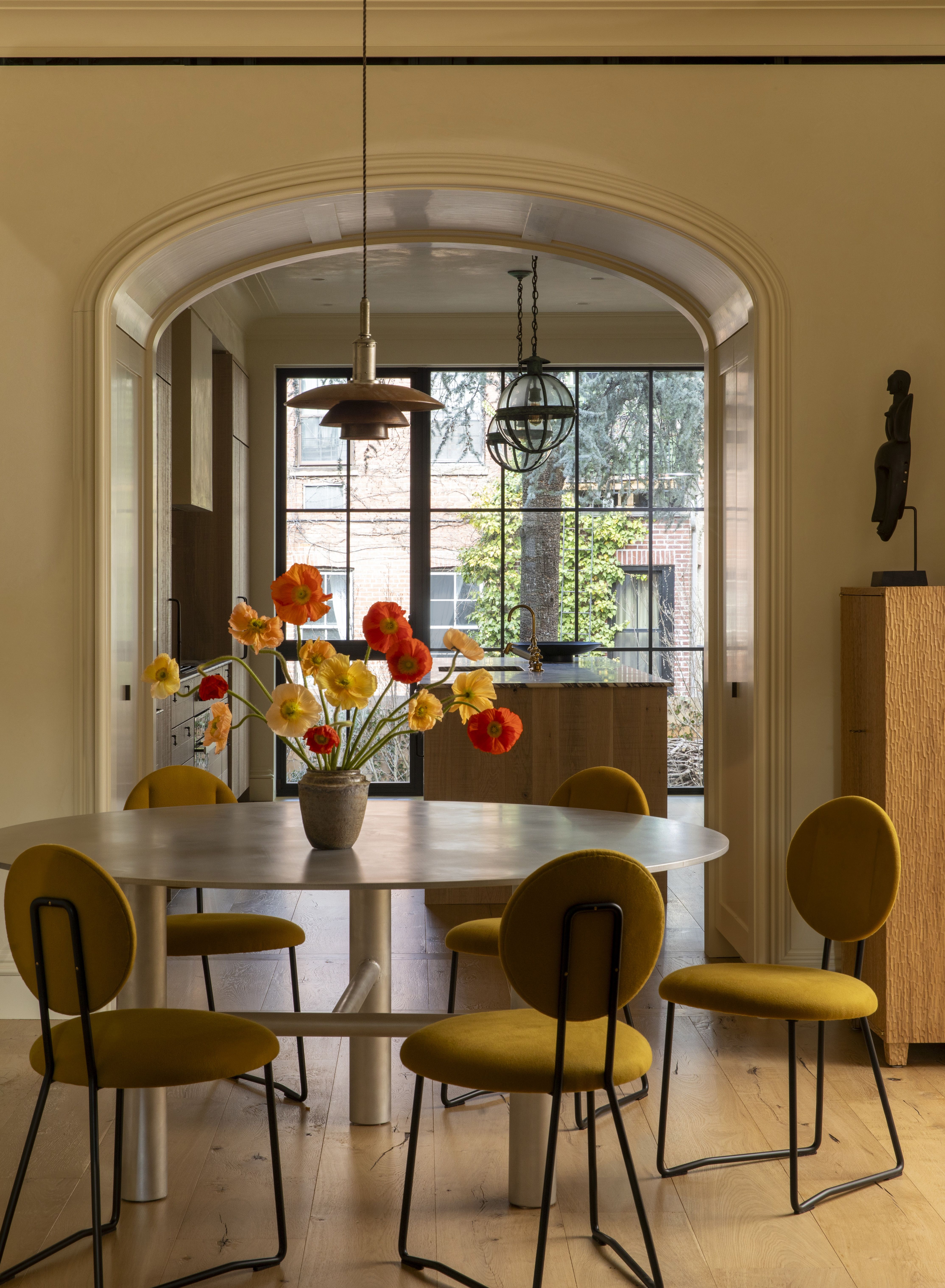 Greenwich Village Greek Revival rowhouse dining room