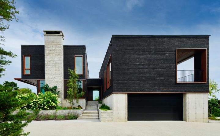 New Construction Waterfront Facade and Garage