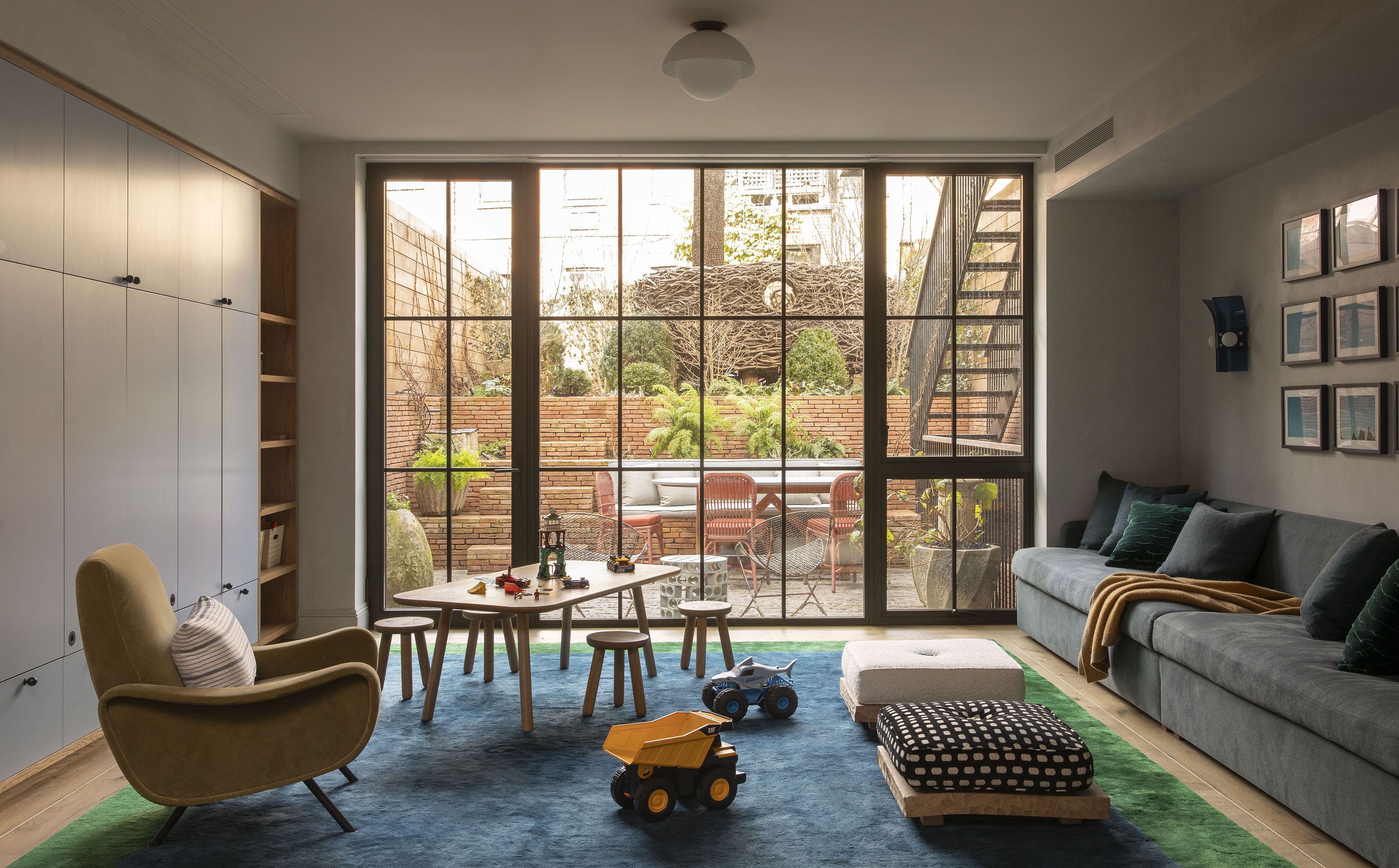 Greenwich Village Greek Revival family room