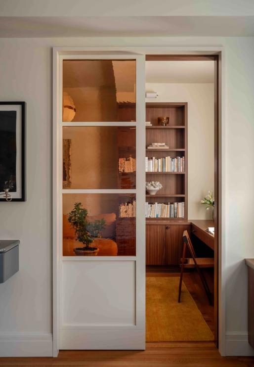 Fifth Avenue Apartment Sliding Door to Library