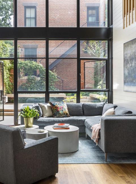 Cobble Hill Rowhouse Living Room