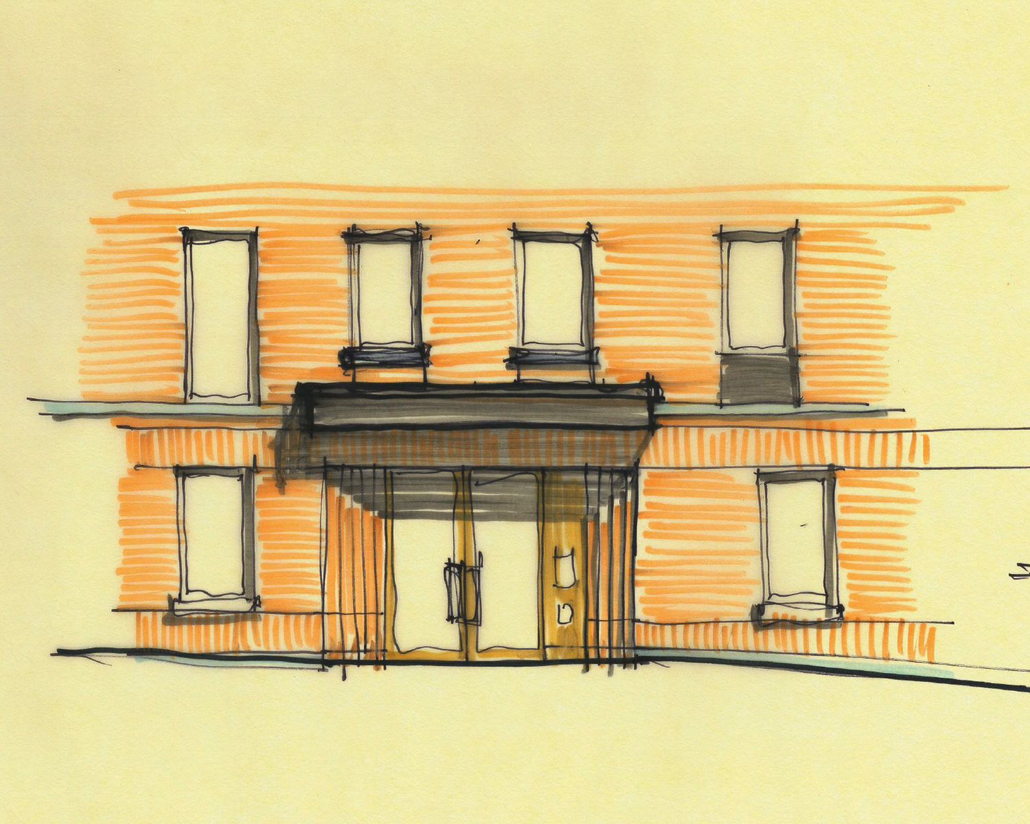 The Cobble Hill House Entry Sketch
