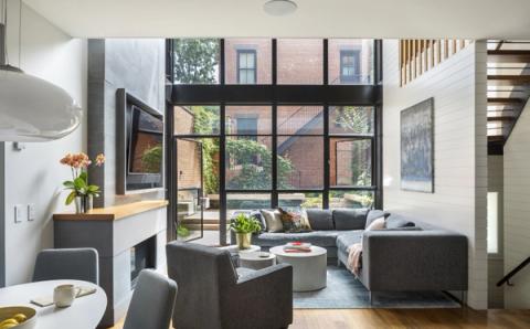 Cobble Hill Rowhouse Living Room